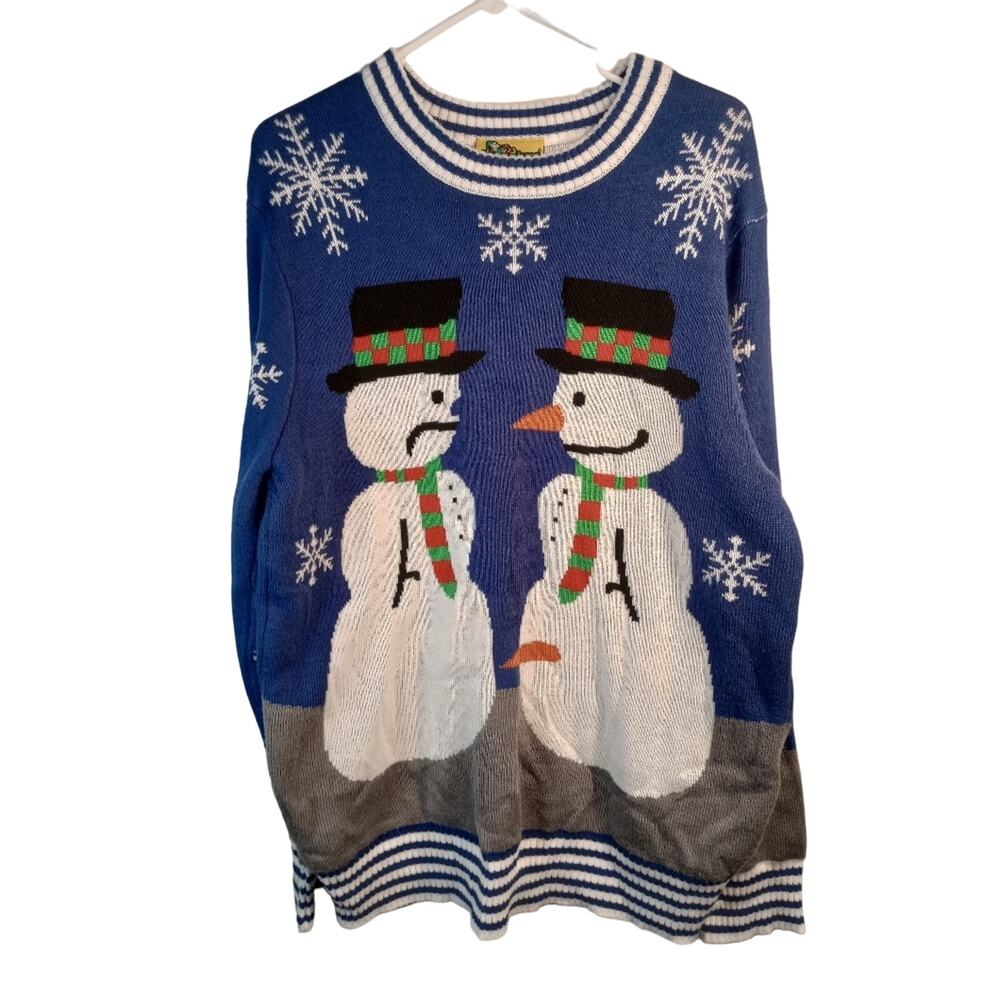 Tipsy Elves Snowman Nose Thief Ugly Christmas Sweater XL